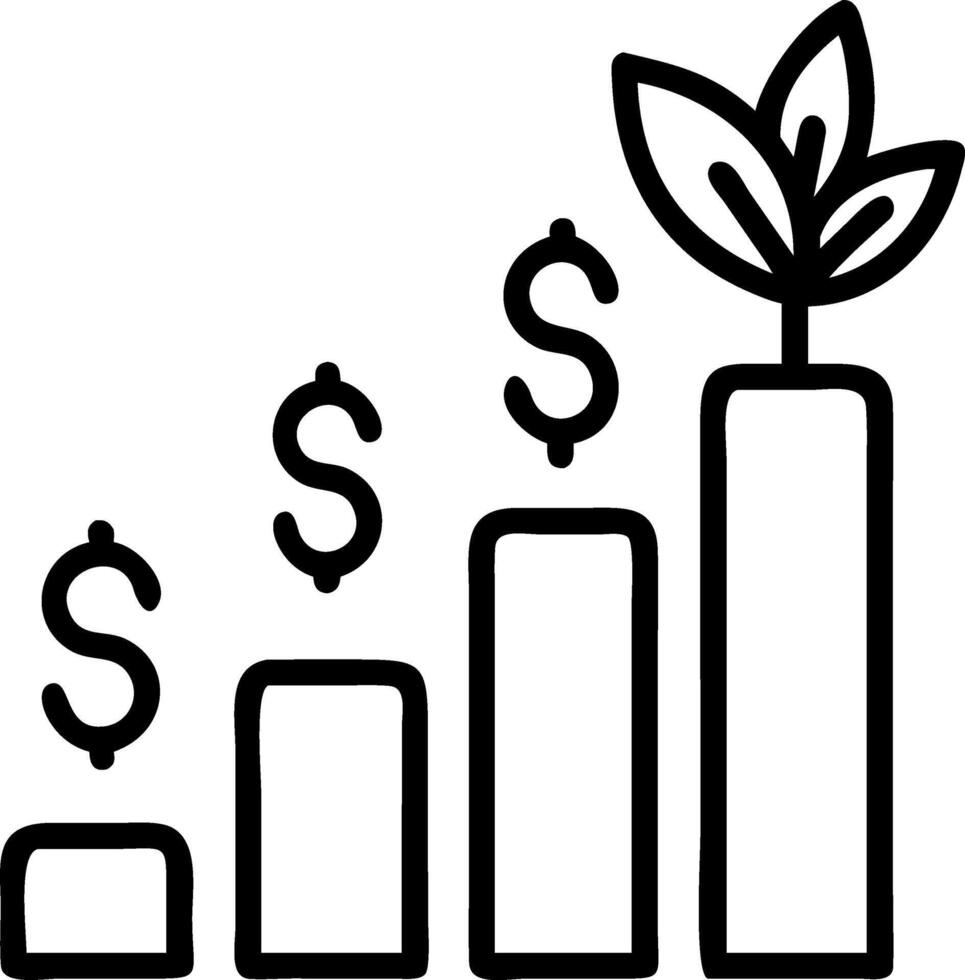 Close up of a financial bar chart made of leaves with copy space Set A vector