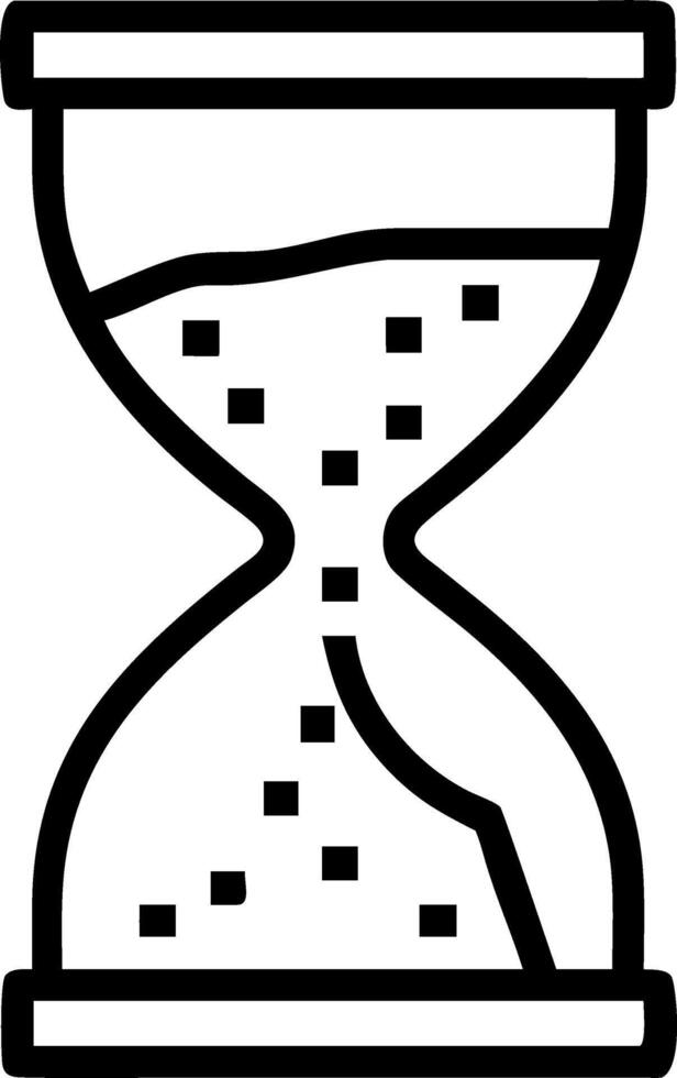 Close up of a digital hourglass with pixels flowing and copy space Set A vector
