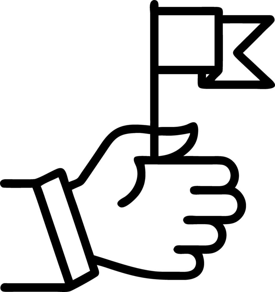 Close up of a businesswomans hand raising a flag representing career growth Set A vector