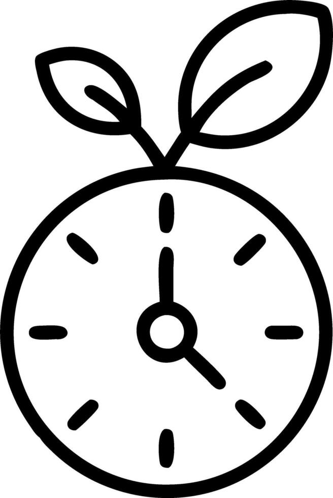 Clock with green growth symbol Set A vector