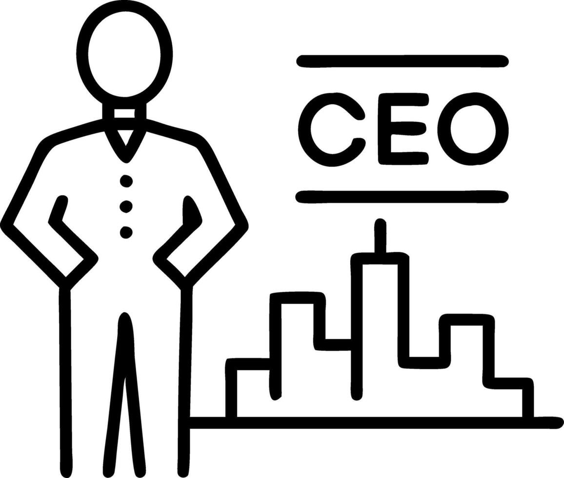 CEO standing beside office window with city skyline Set A vector