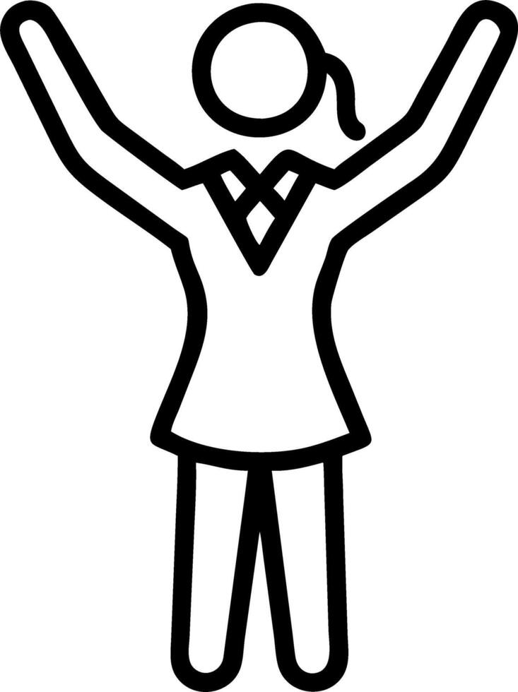 Businesswoman celebrating success with raised arms Set 5 vector