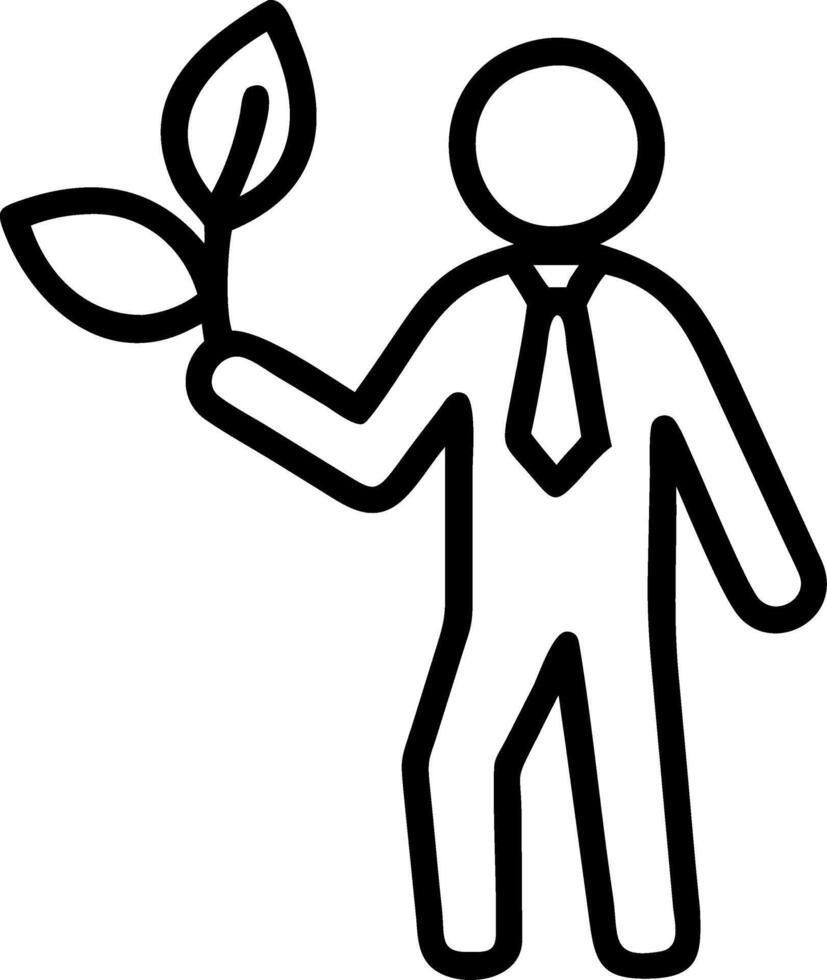 Businessman holding a green leaf with copy space Set A vector