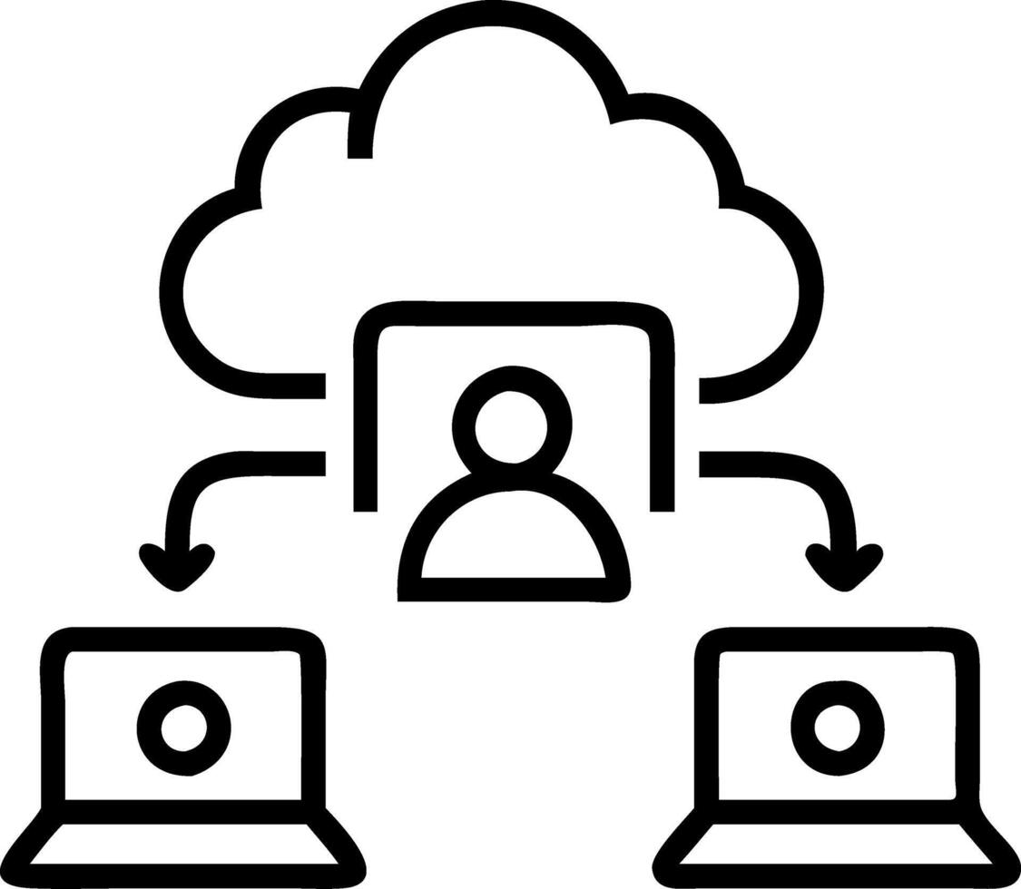 Business team collaborating on cloud based tools glossy background copy space below vector