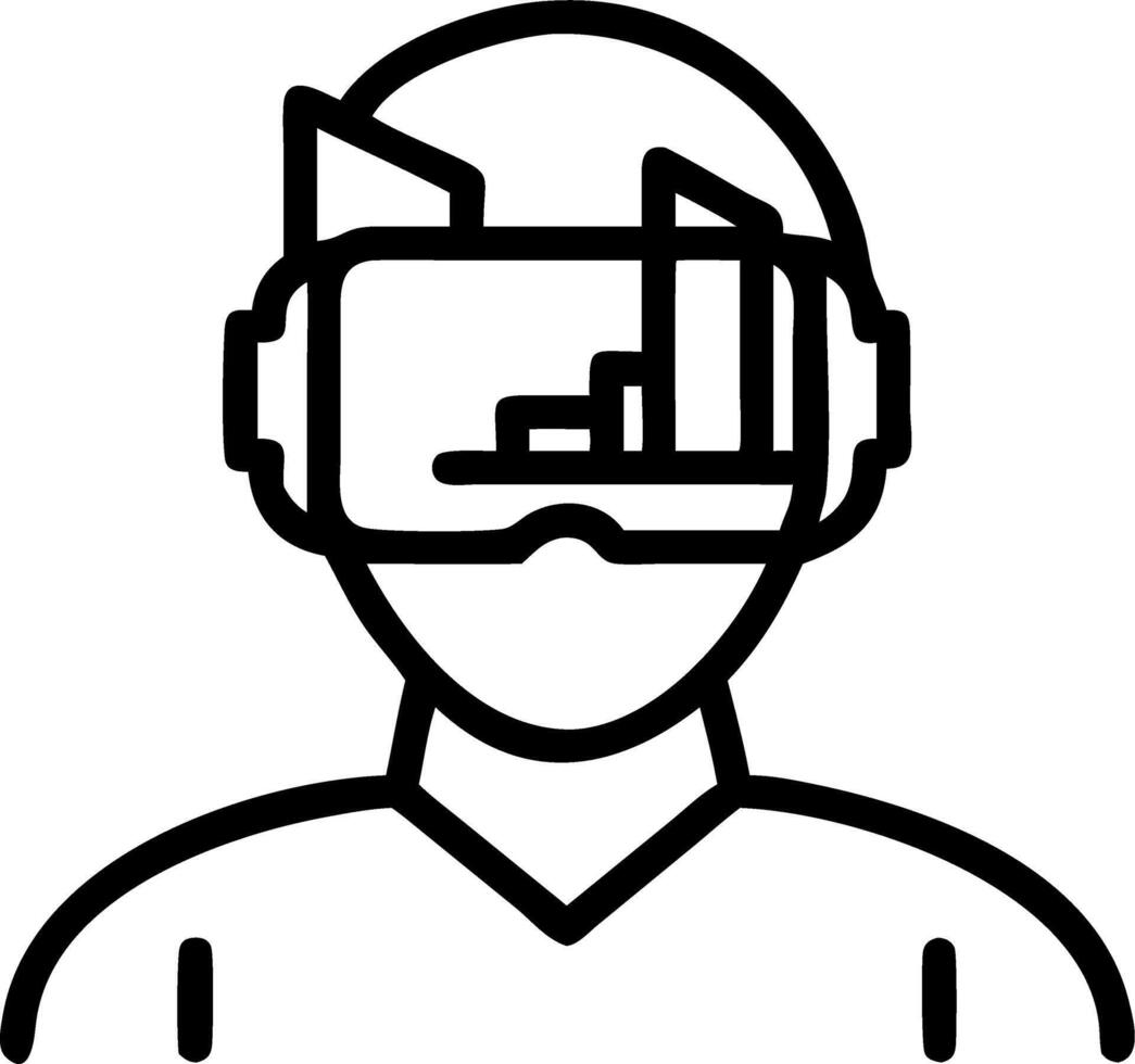 Business professional wearing VR headset amid a cityscape with bokeh effects Set A vector