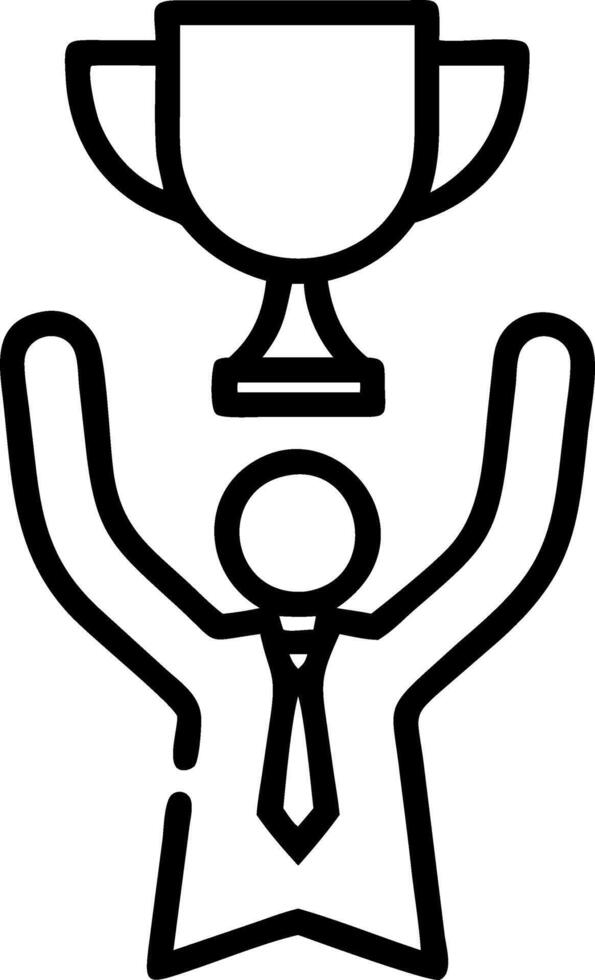 Business professional celebrating with a trophy vector