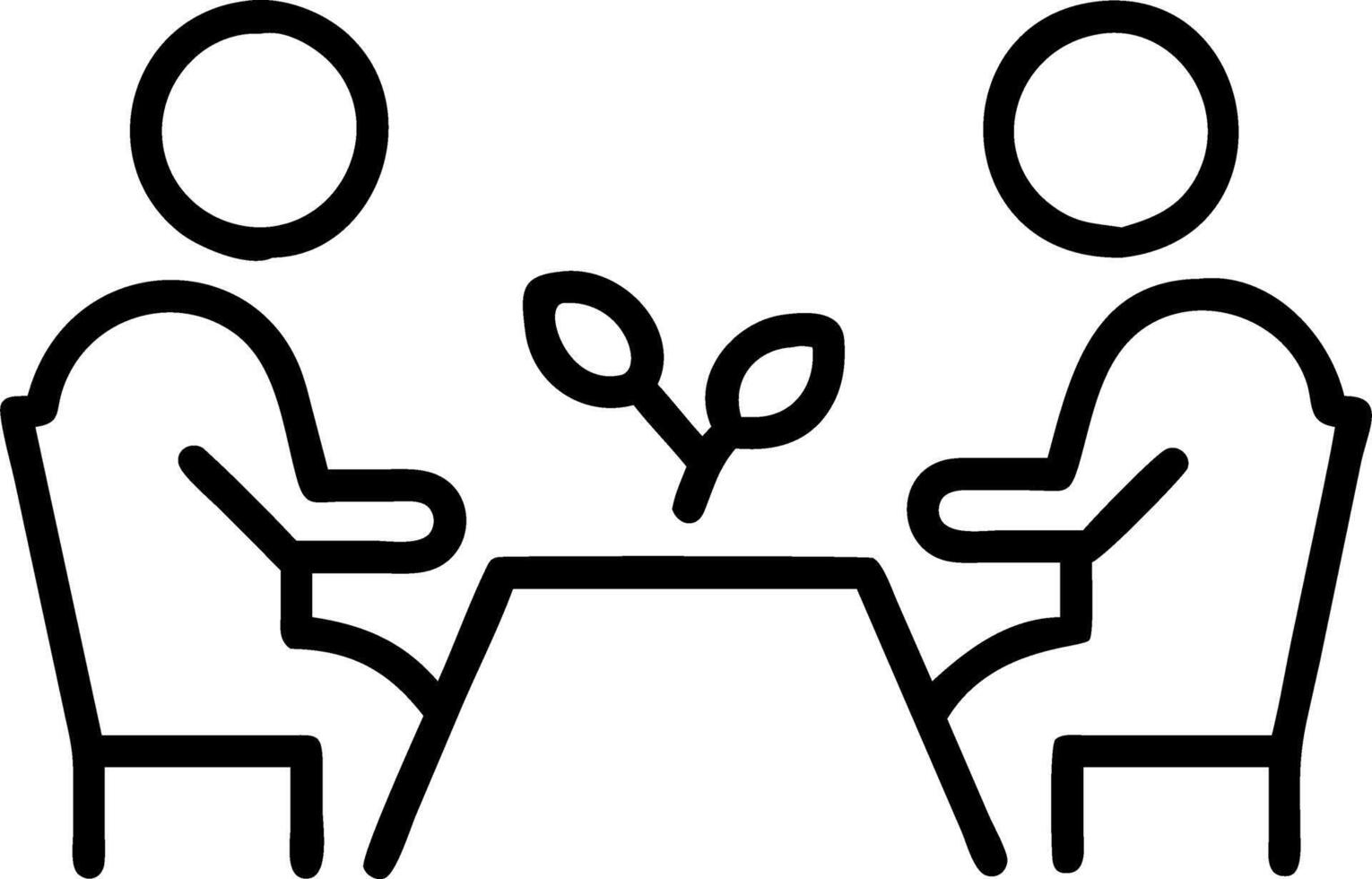 Business meeting held outdoors in a garden setting with copy space Set A vector