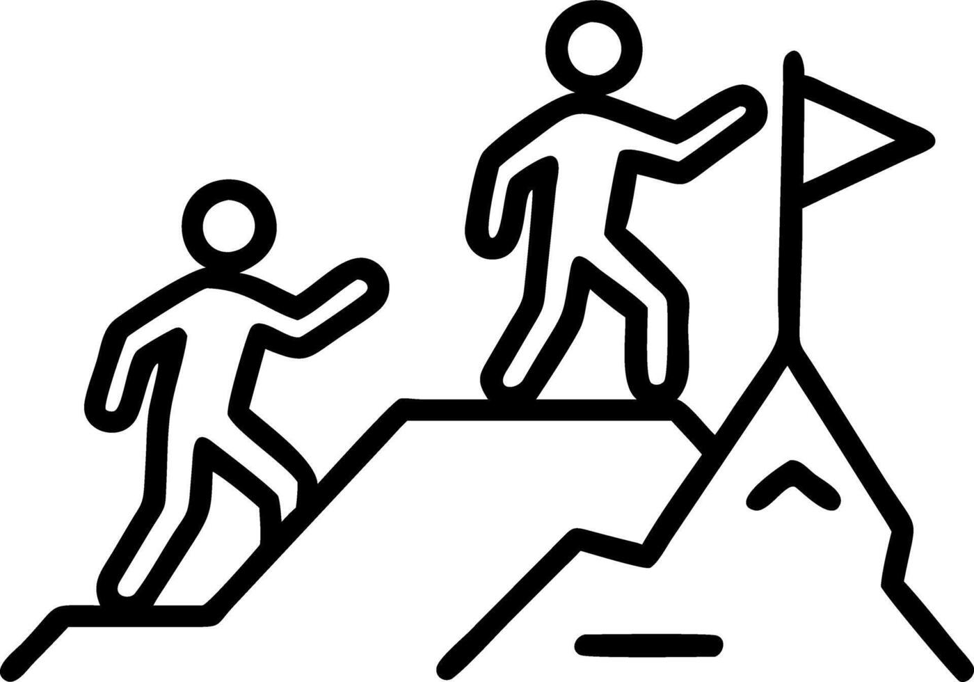 Business leaders hiking together in nature trail with copy space Set A vector