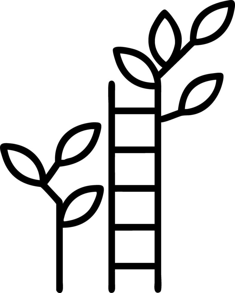 Business ladder made of green leaves reaching upwards with copy space Set A vector