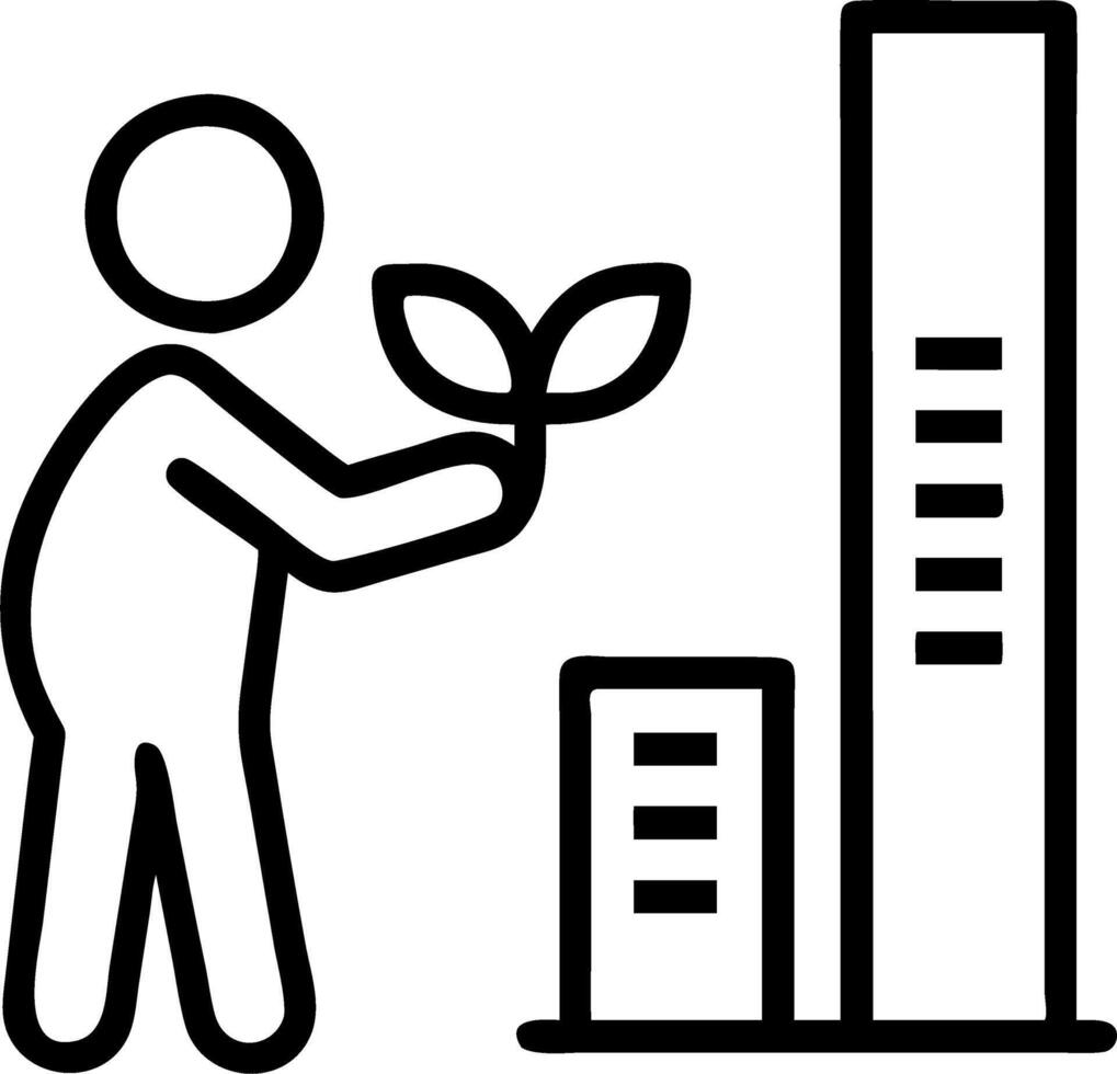 Business executive inspecting vertical farm in office building Set A vector