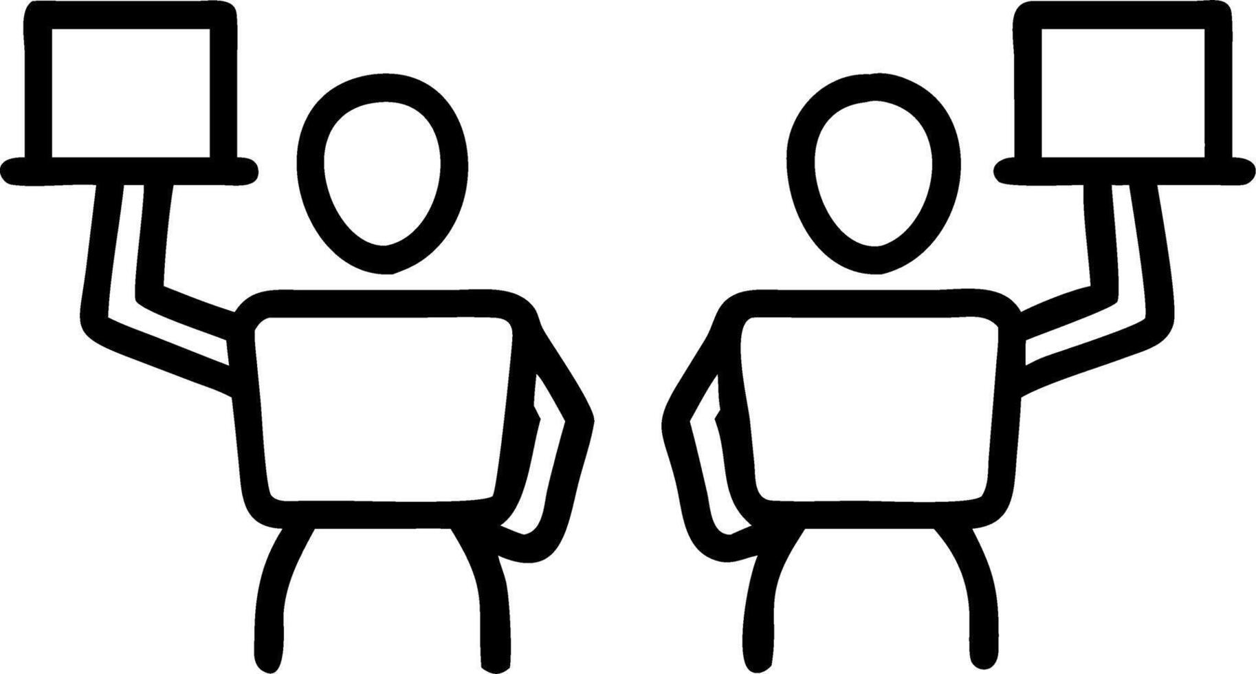 Business graduates holding laptops in glossy office copy space on left Set A vector