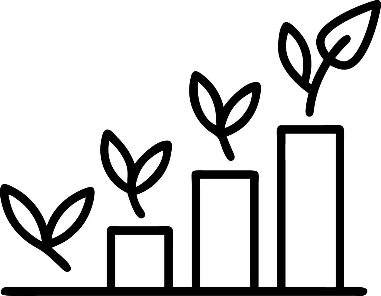 Business chart made of leaves with copy space Set A vector