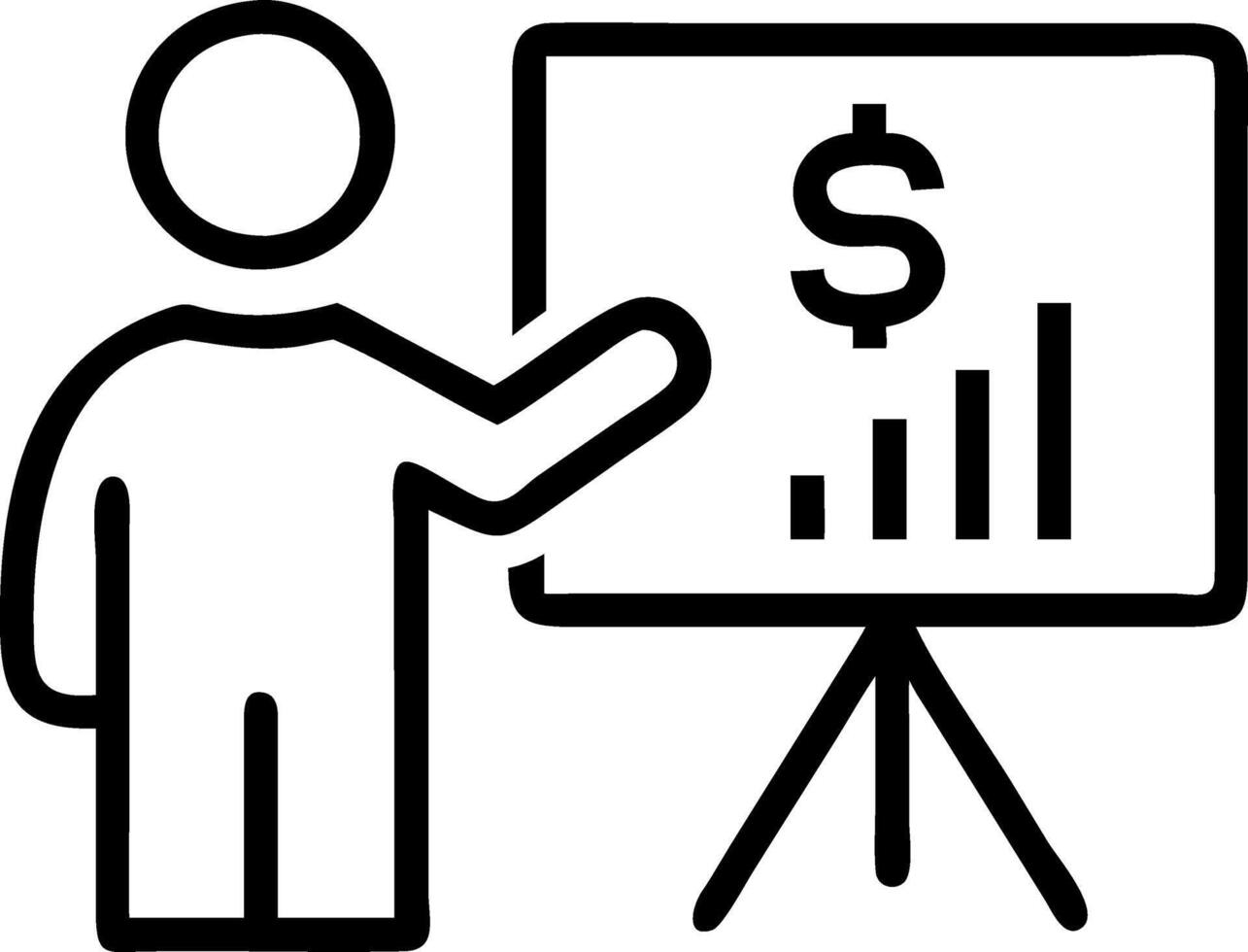 Business analyst presenting financial growth report to board Set A vector