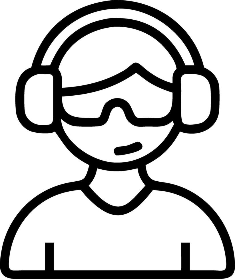 Assembly line worker using AI guided headset Set A vector