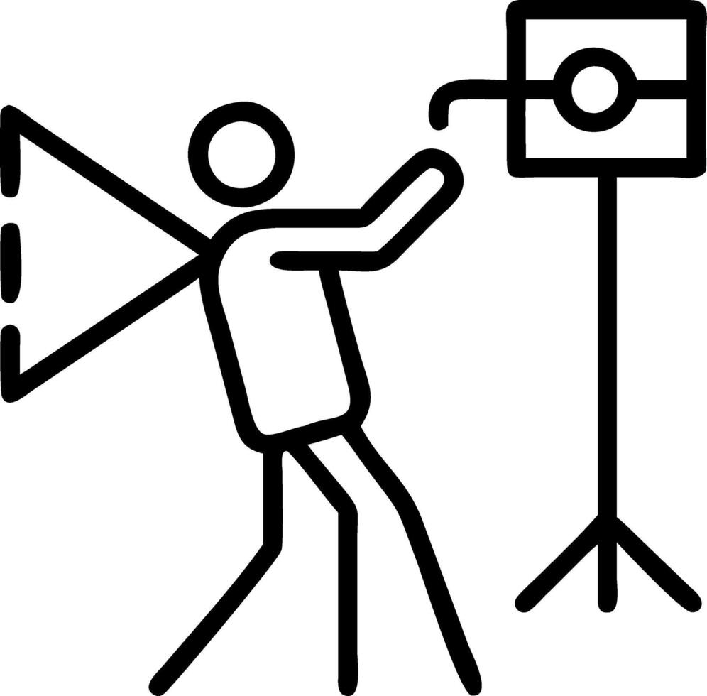 Artist performing with digital projections and copy space Set A vector
