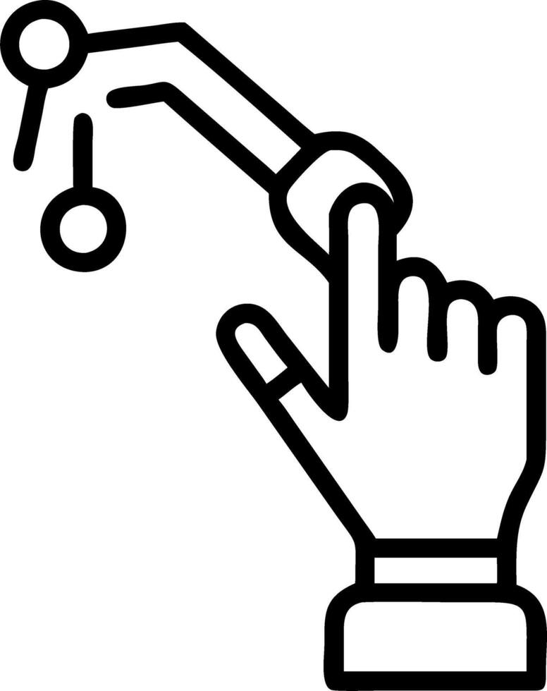 Abstract robotic hand touching digital interface with copy space Set A vector