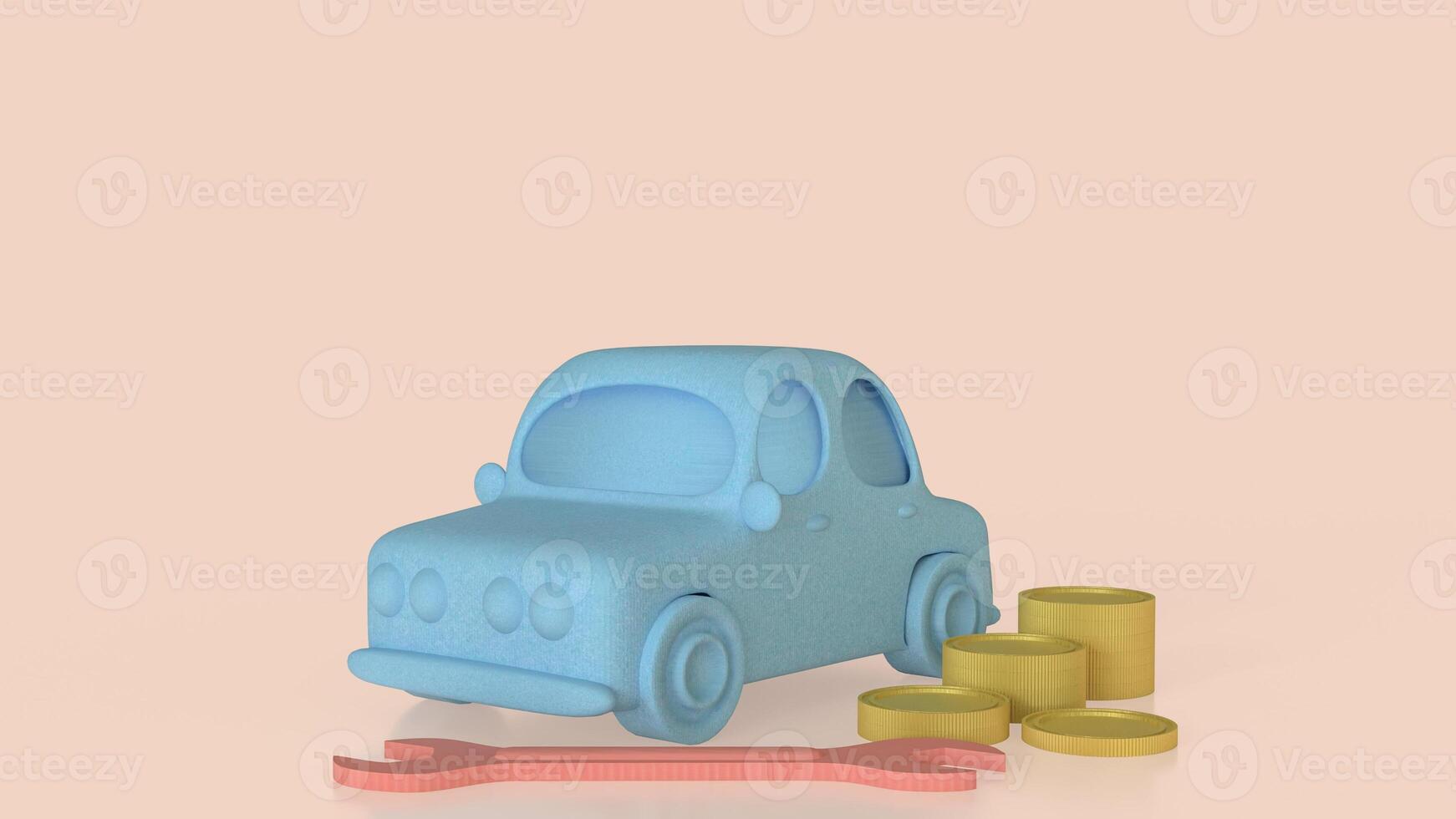 The Car and coins for Transport or Business concept. photo