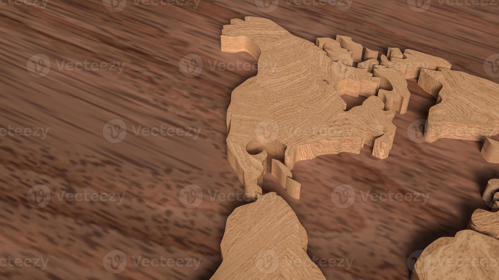 The Wood world map for Business or education photo
