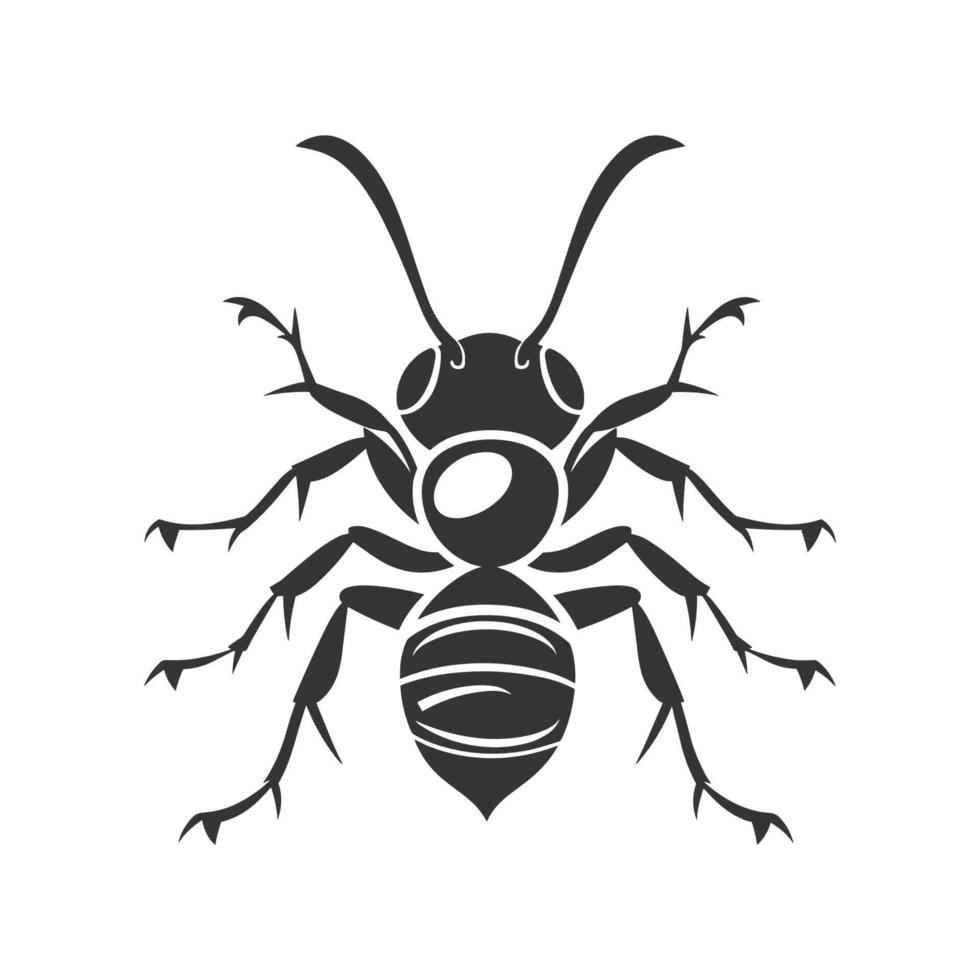 Black and white drawing of a wasp. The drawing is of a wasp with its legs spread out vector