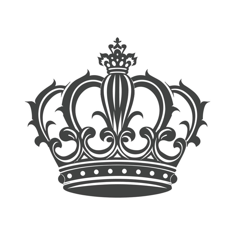 Crown with a black and gold design. The crown is very ornate and has a regal feel to it vector