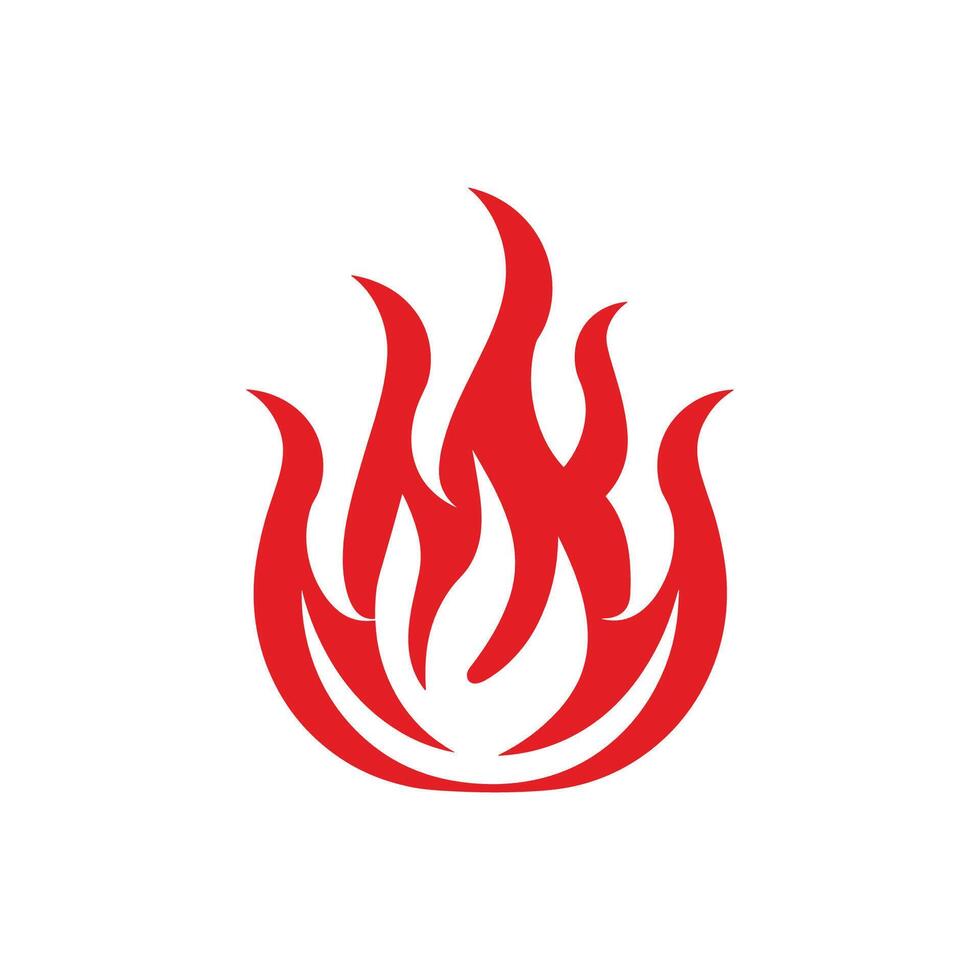 Red flame with a yellow tip. It is a fire symbol vector