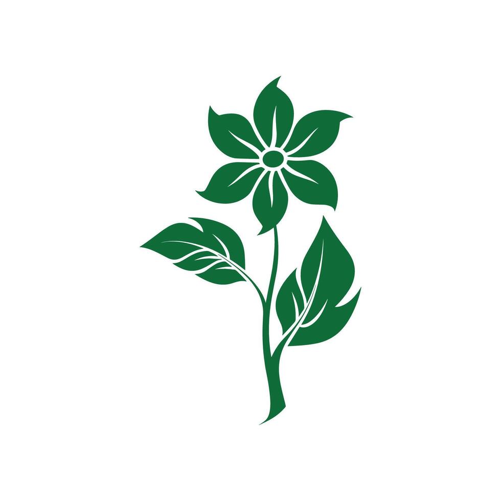Green flower with a stem. The flower is the main focus of the image vector