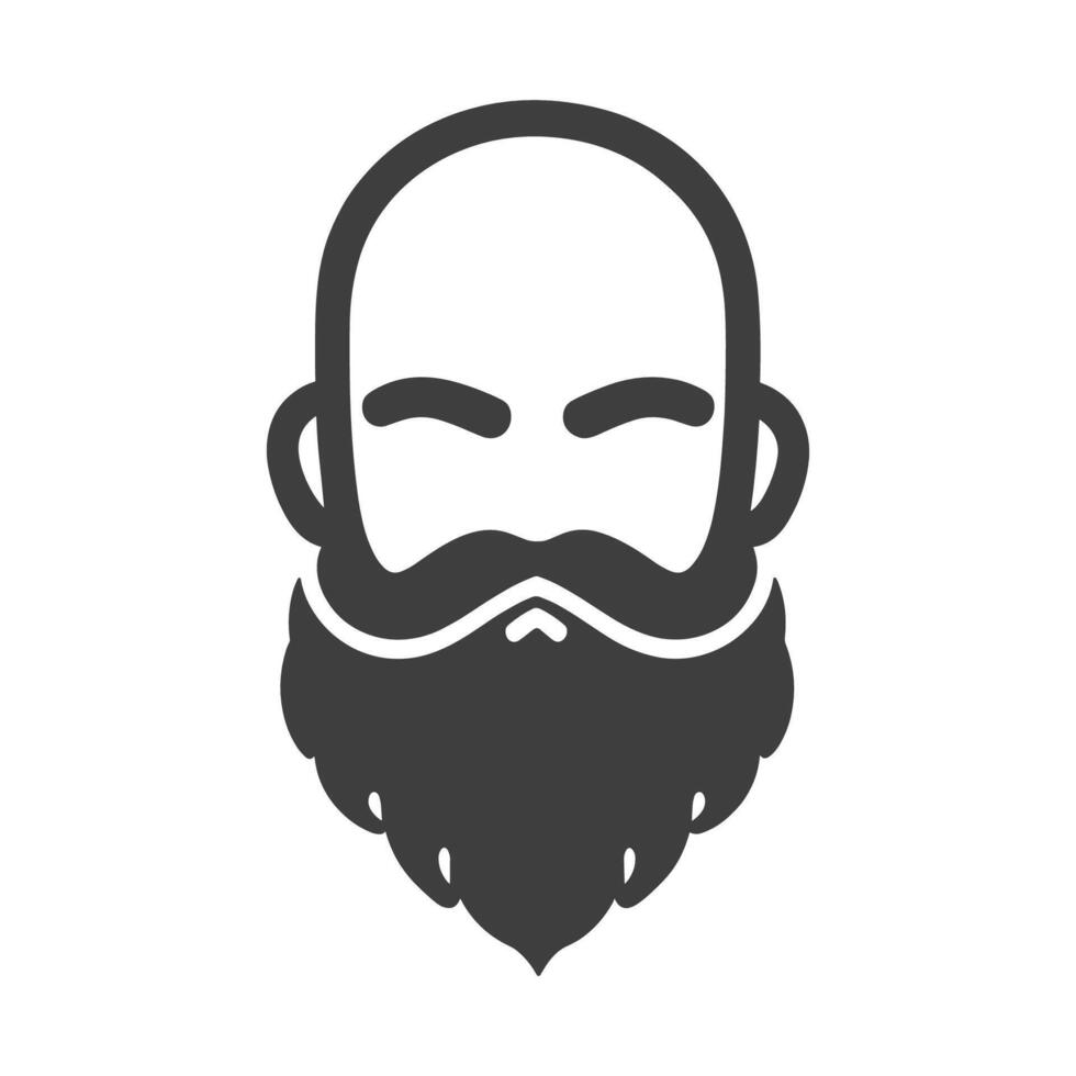 A man with a beard and mustache icon vector
