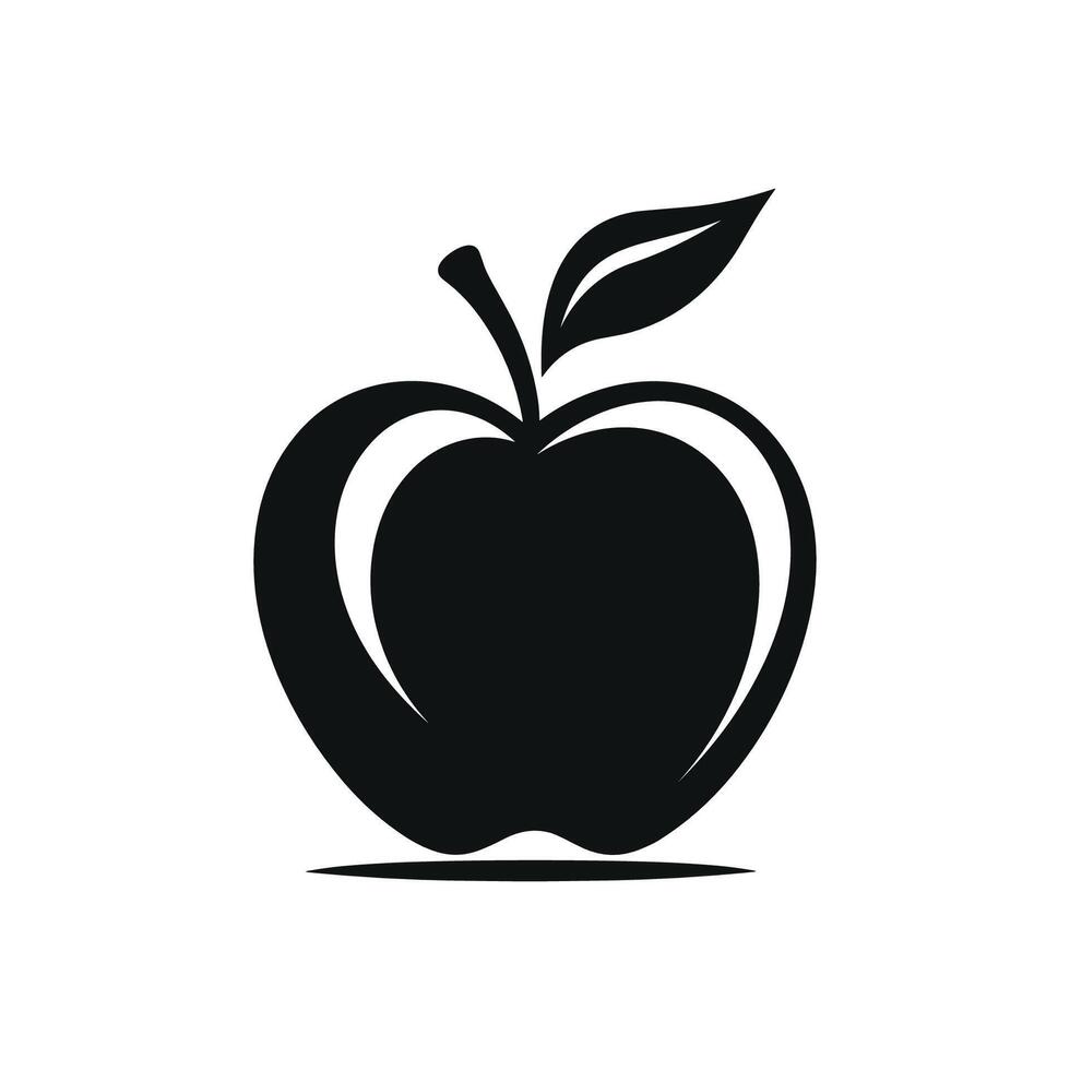 Black apple icon on white background vector