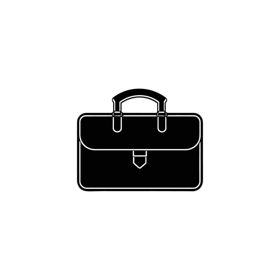 Black briefcase with a silver handle. It is a briefcase vector
