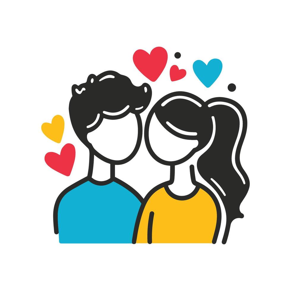 Couple love icon illustration vector