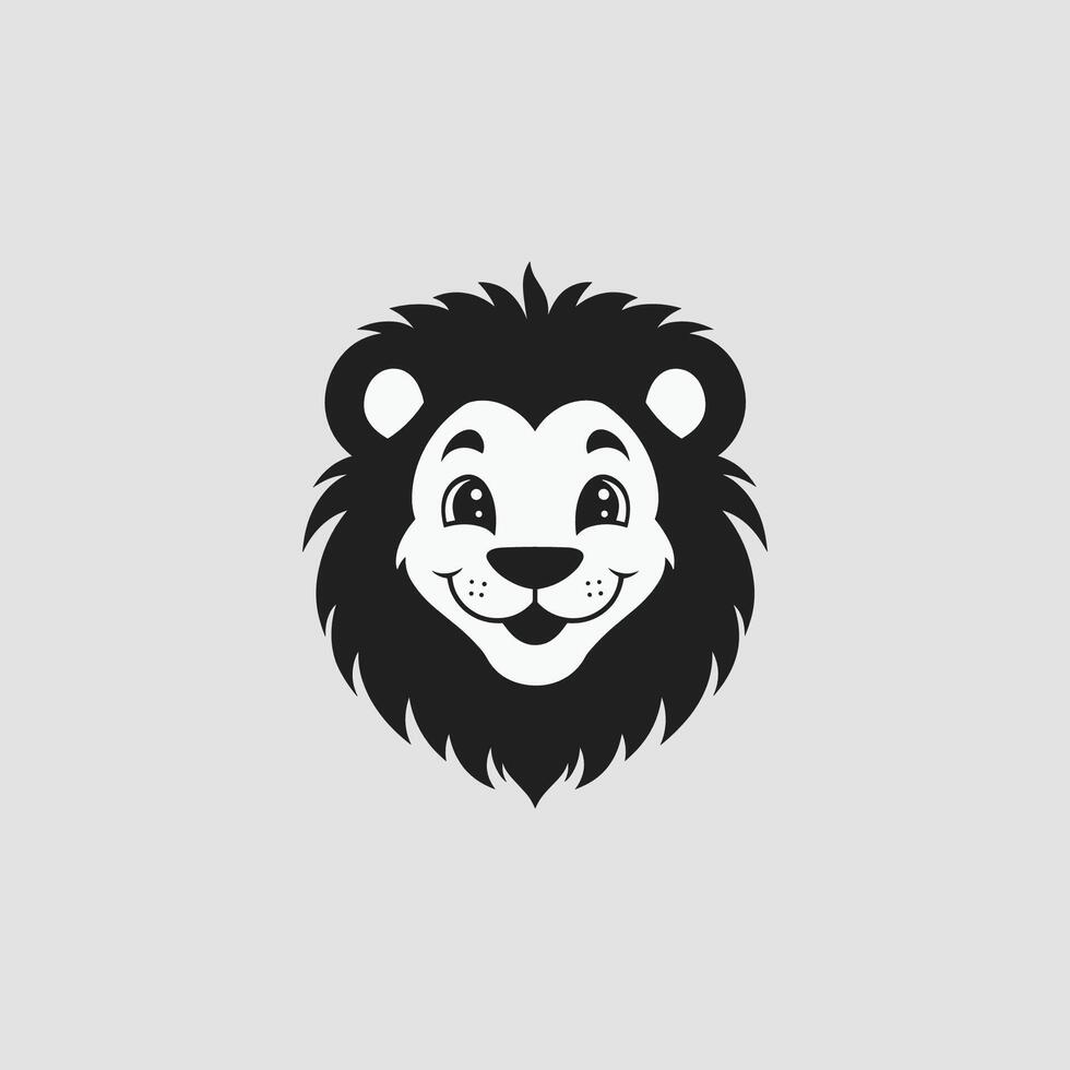 Lion with a big smile on its face. The lion is smiling and looking at the camera vector