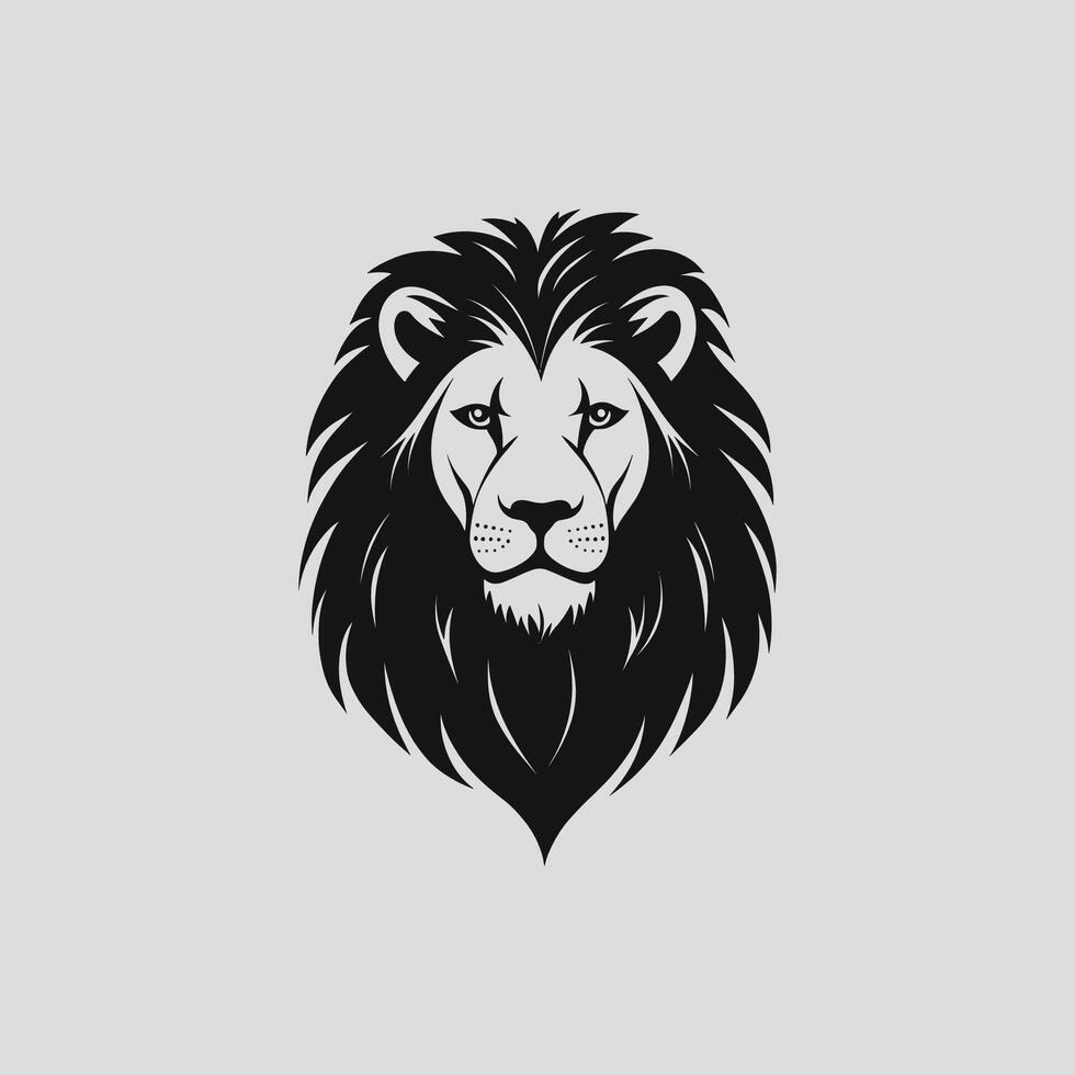 Lion with a mane and a fierce look on its face. The lion is the main focus of the image vector