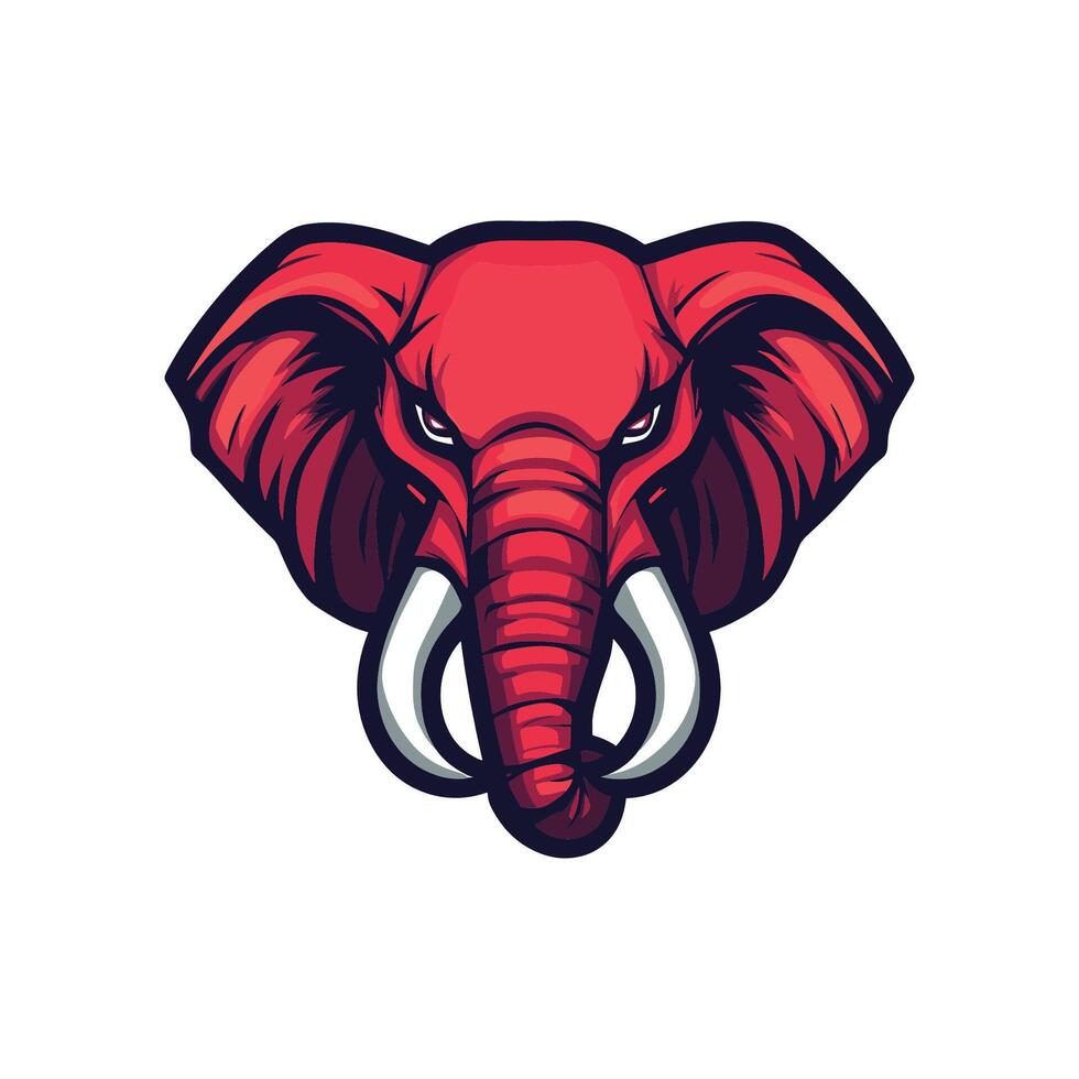 An elephant head with tusks on it vector