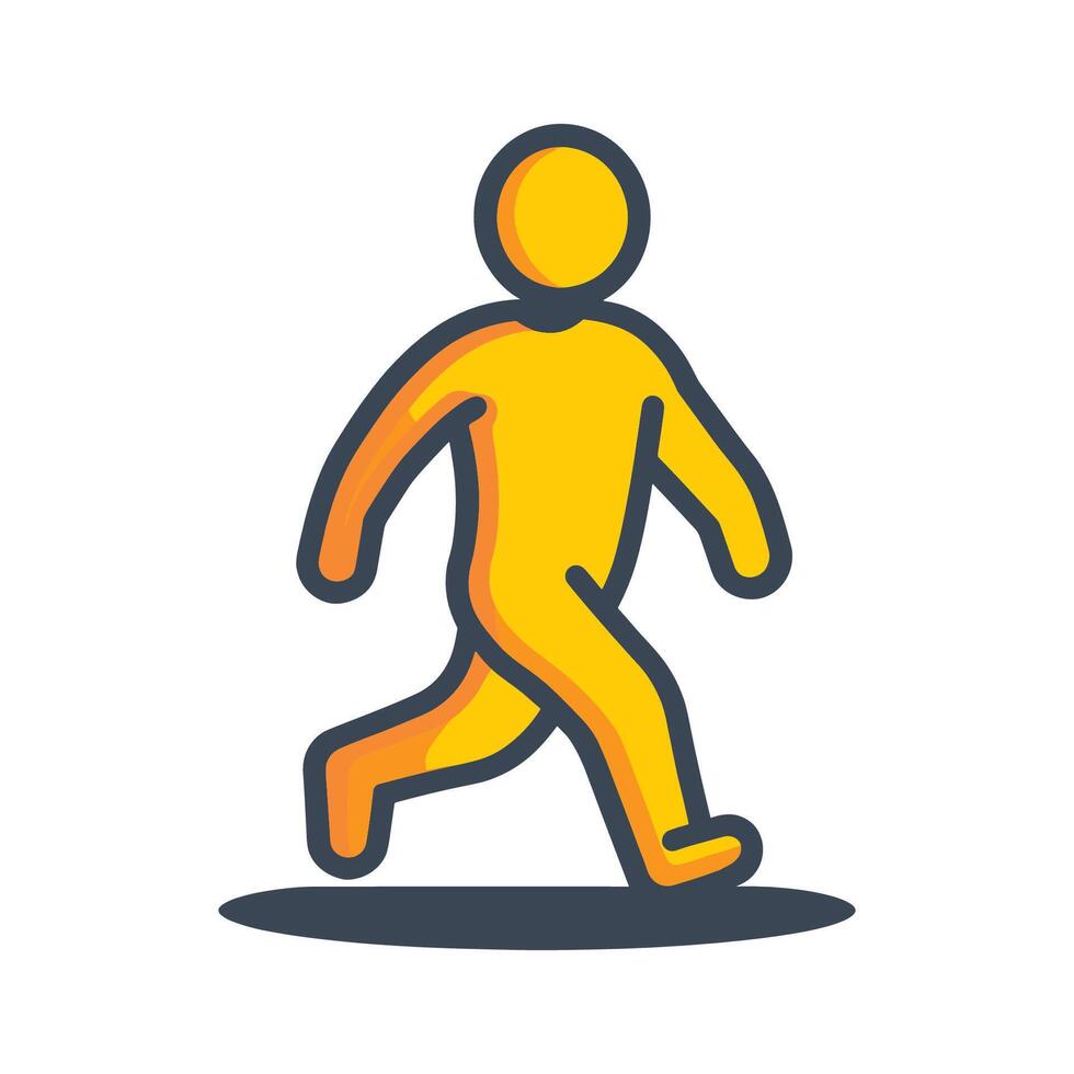 Man is walking in the street. He is wearing a yellow shirt vector