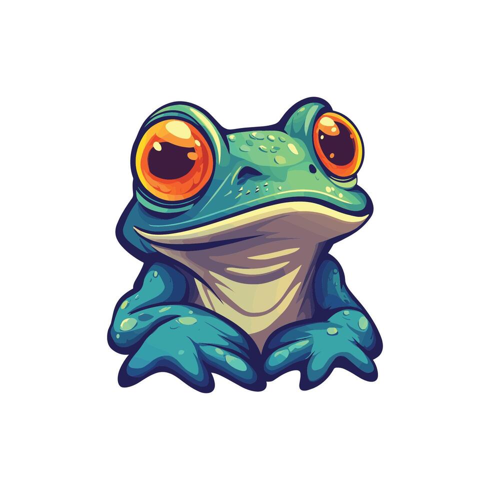 A cartoon frog with big eyes vector