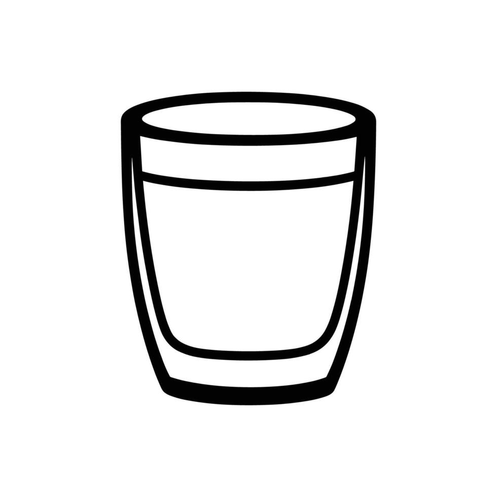 Glass cup with a handle. The cup is empty. The cup is a simple design vector
