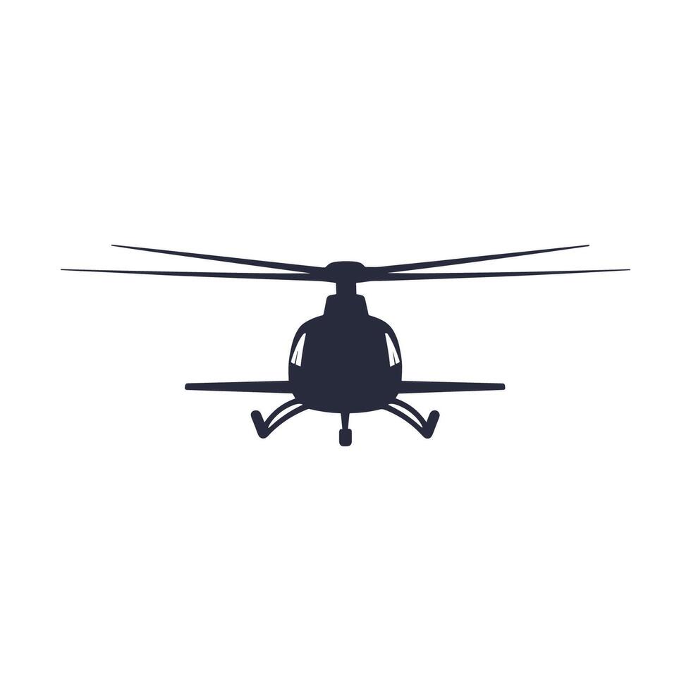 Helicopter icon silhouette on white background vector
