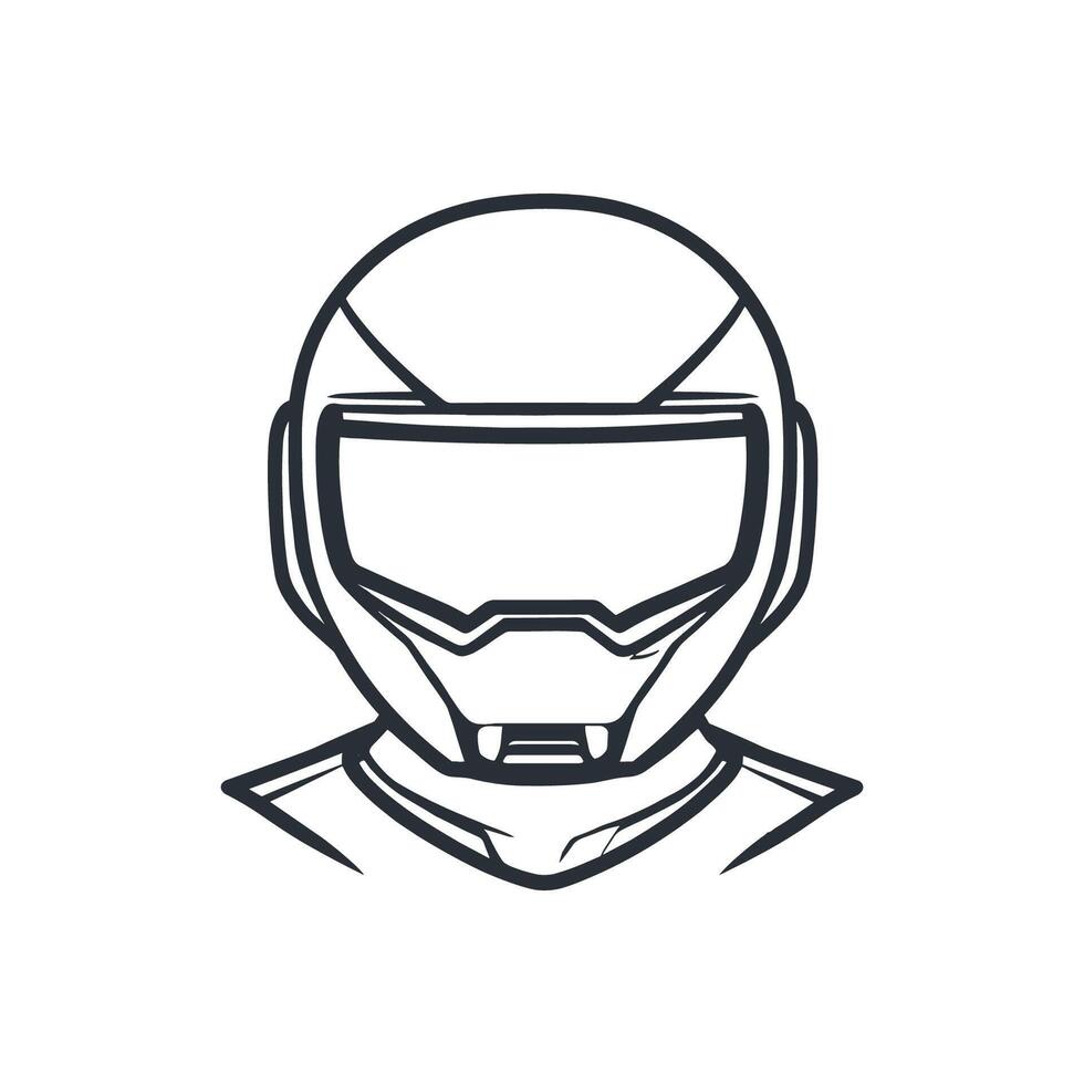 Helmet with a visor and a black and white color scheme. The helmet is designed to look futuristic vector