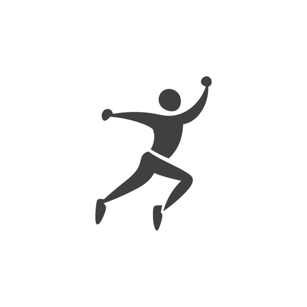 A black and white illustration of a man jumping vector