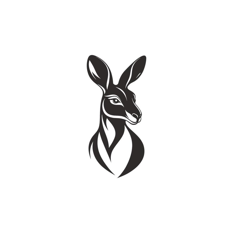 Stylized black and white drawing of a rabbit with a letter S on its head vector