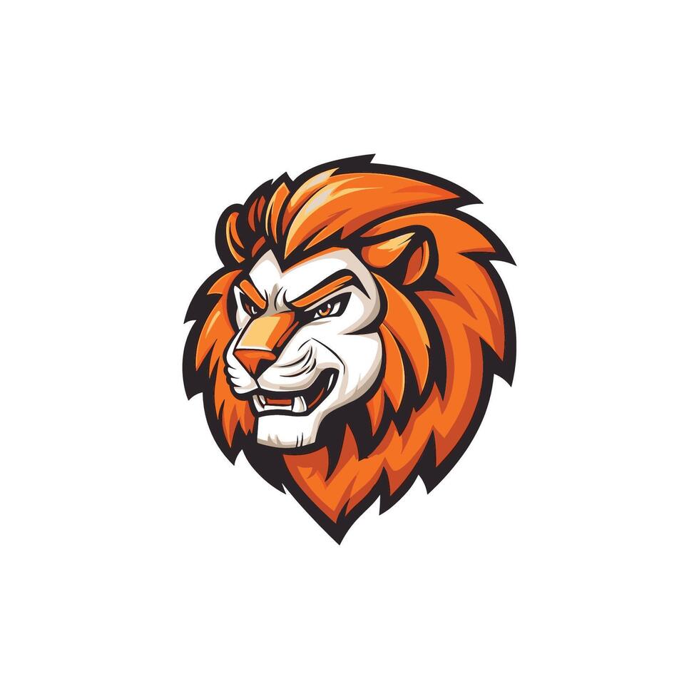 An orange lion head mascot mascot vector