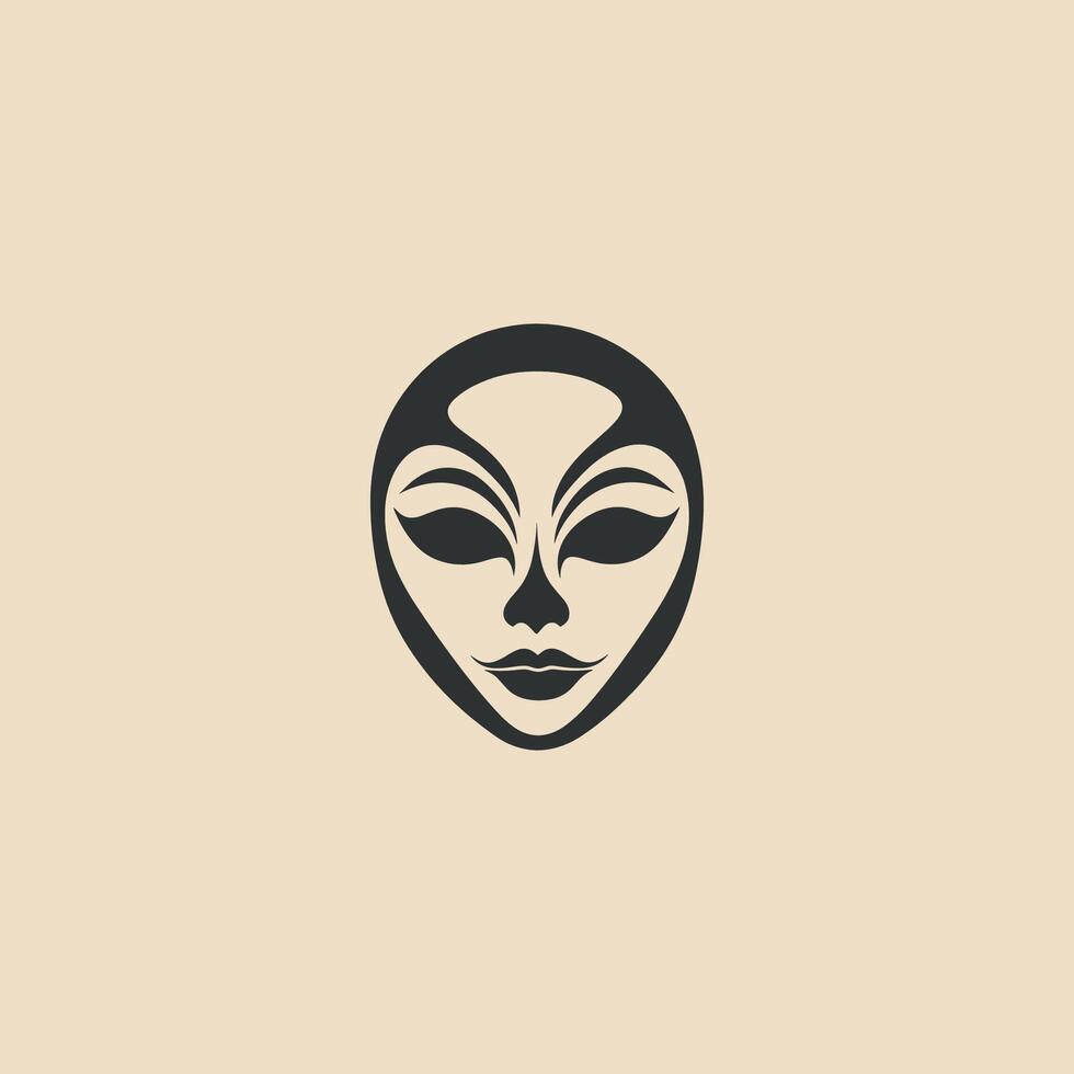 The image is a black and white drawing of a face with a skull on it vector