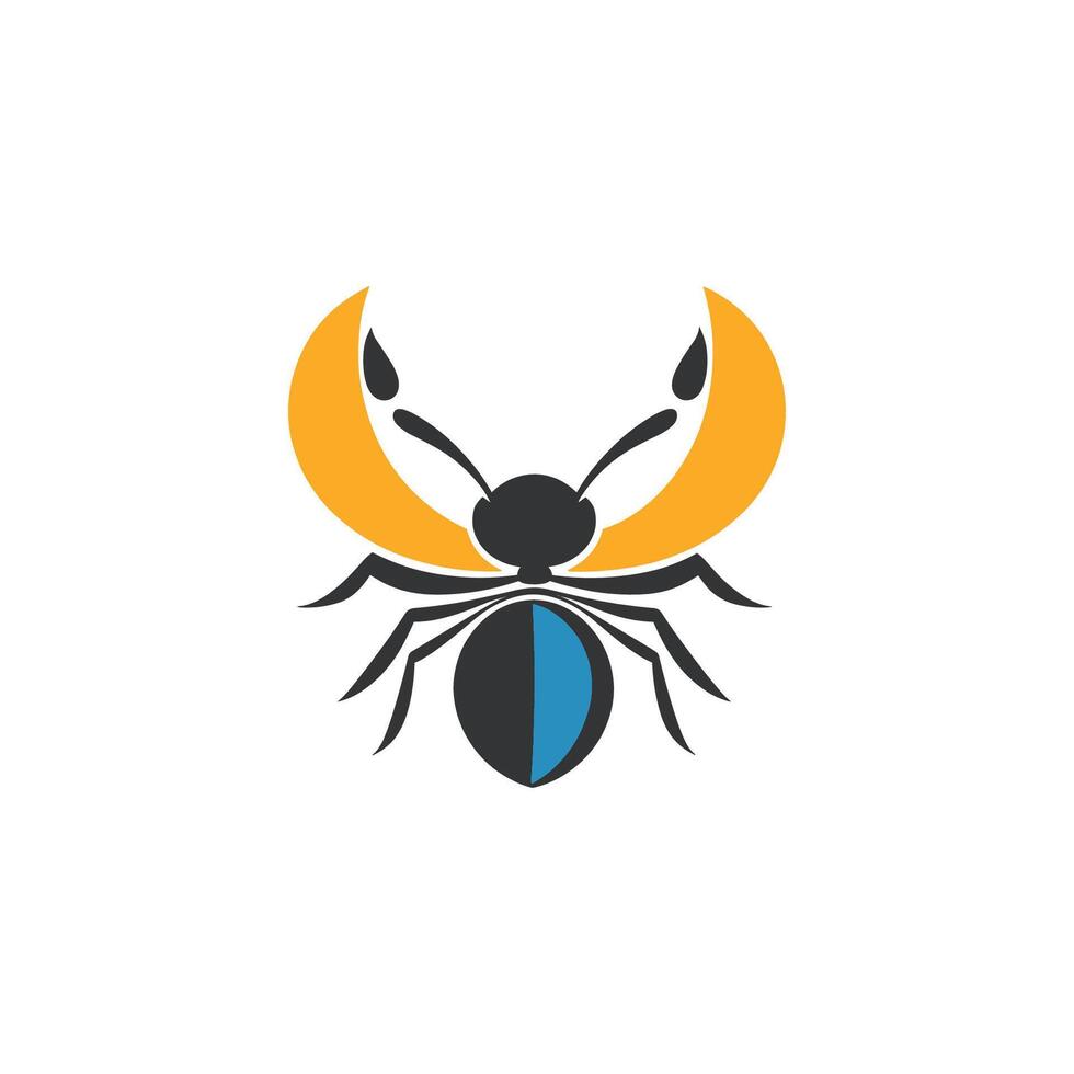 A black and yellow bug logo vector