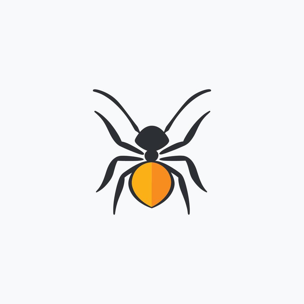 A spider logo with an orange and black color scheme vector