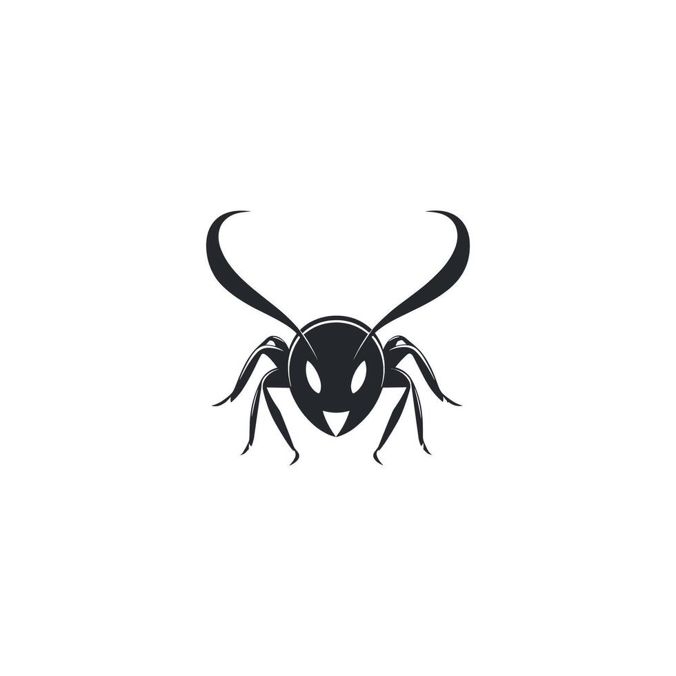 A black and white logo of an insect vector