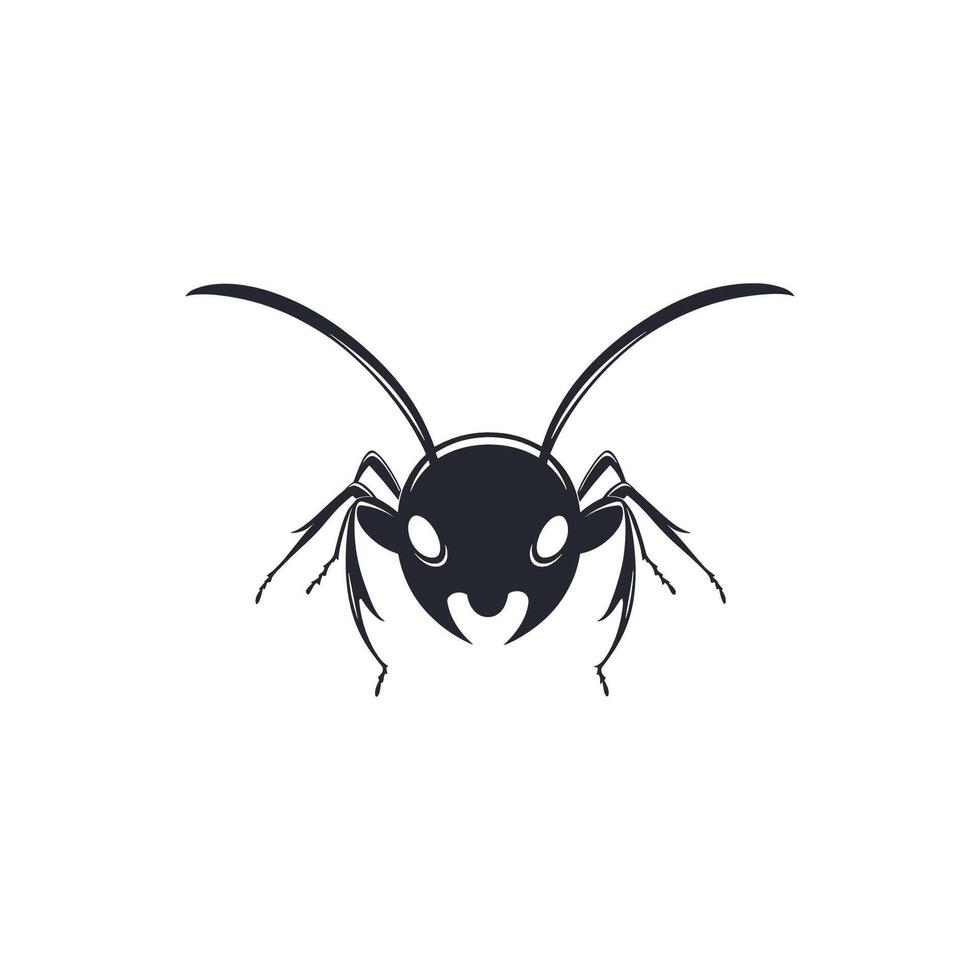A black and white insect logo vector