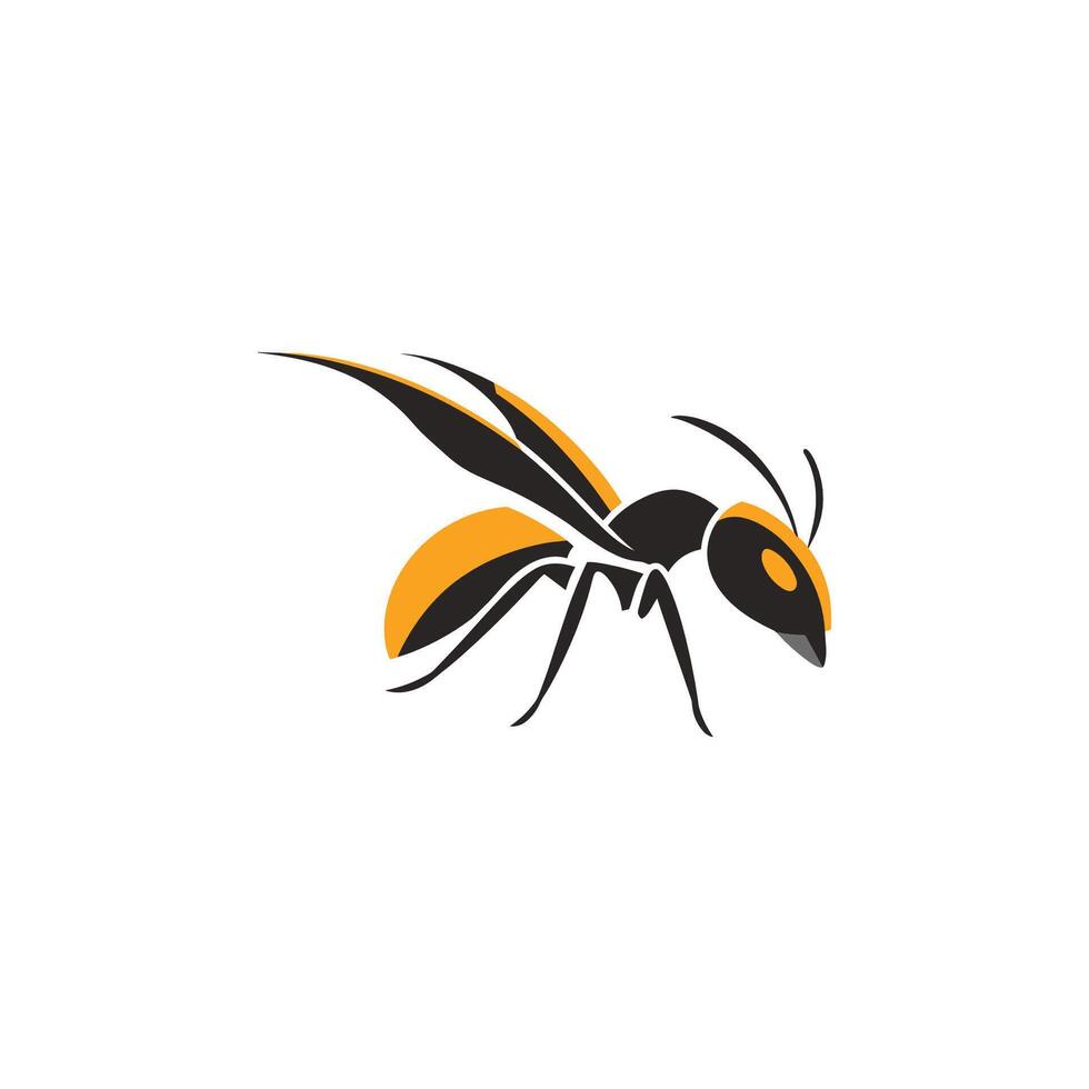 A black and yellow wasp logo vector