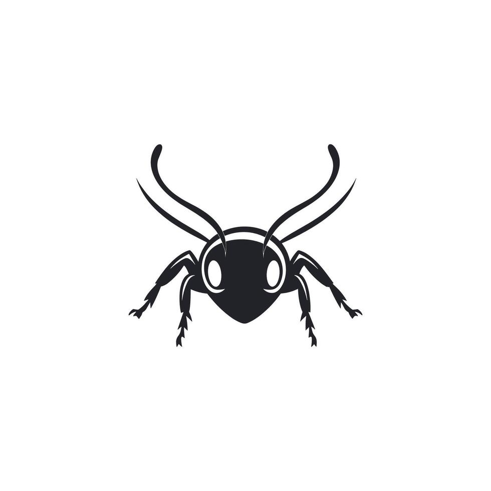 A black and white logo of a bug vector