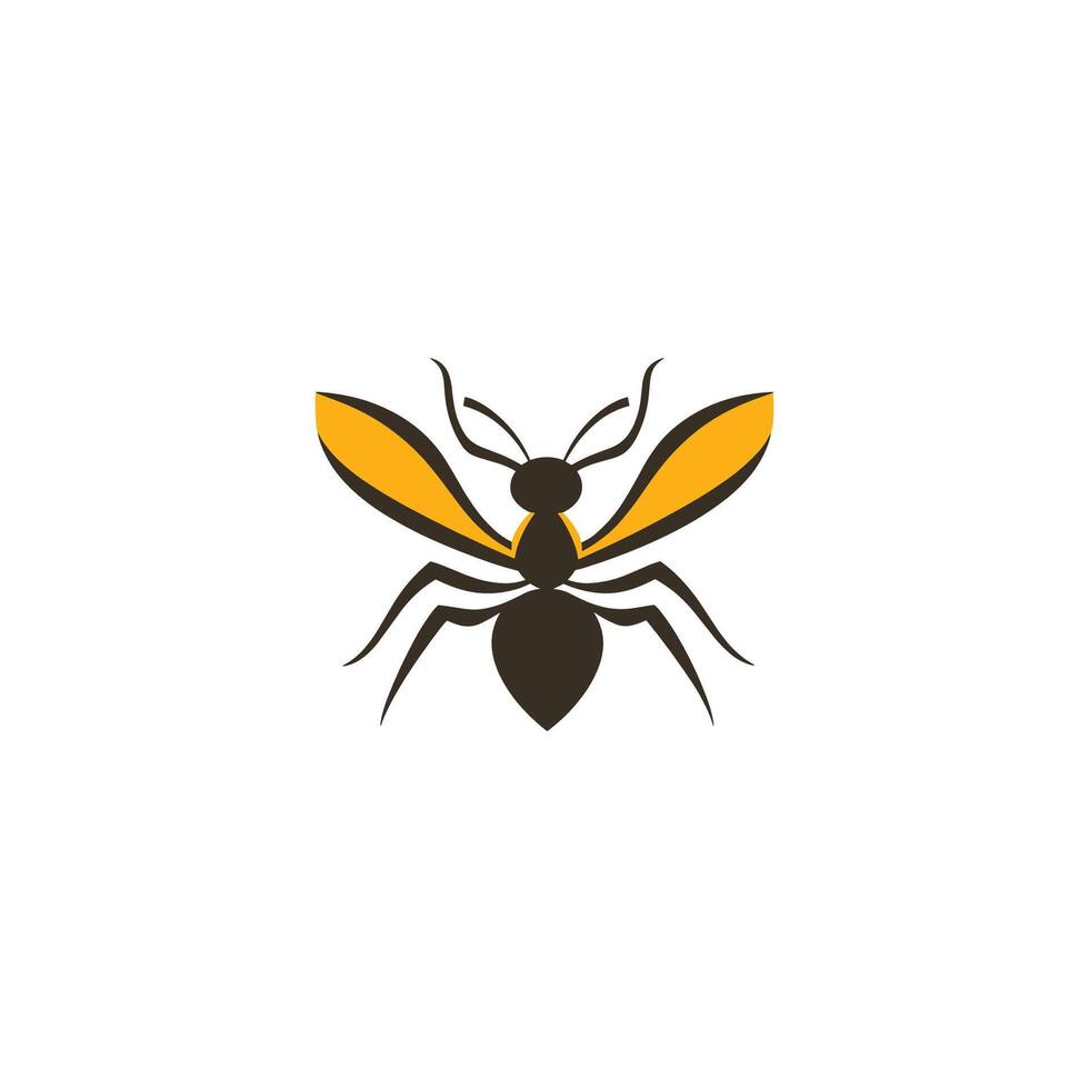 A black and yellow insect logo vector