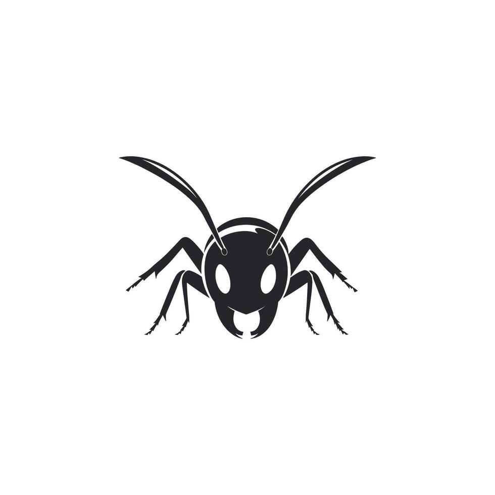 A black and white insect logo vector